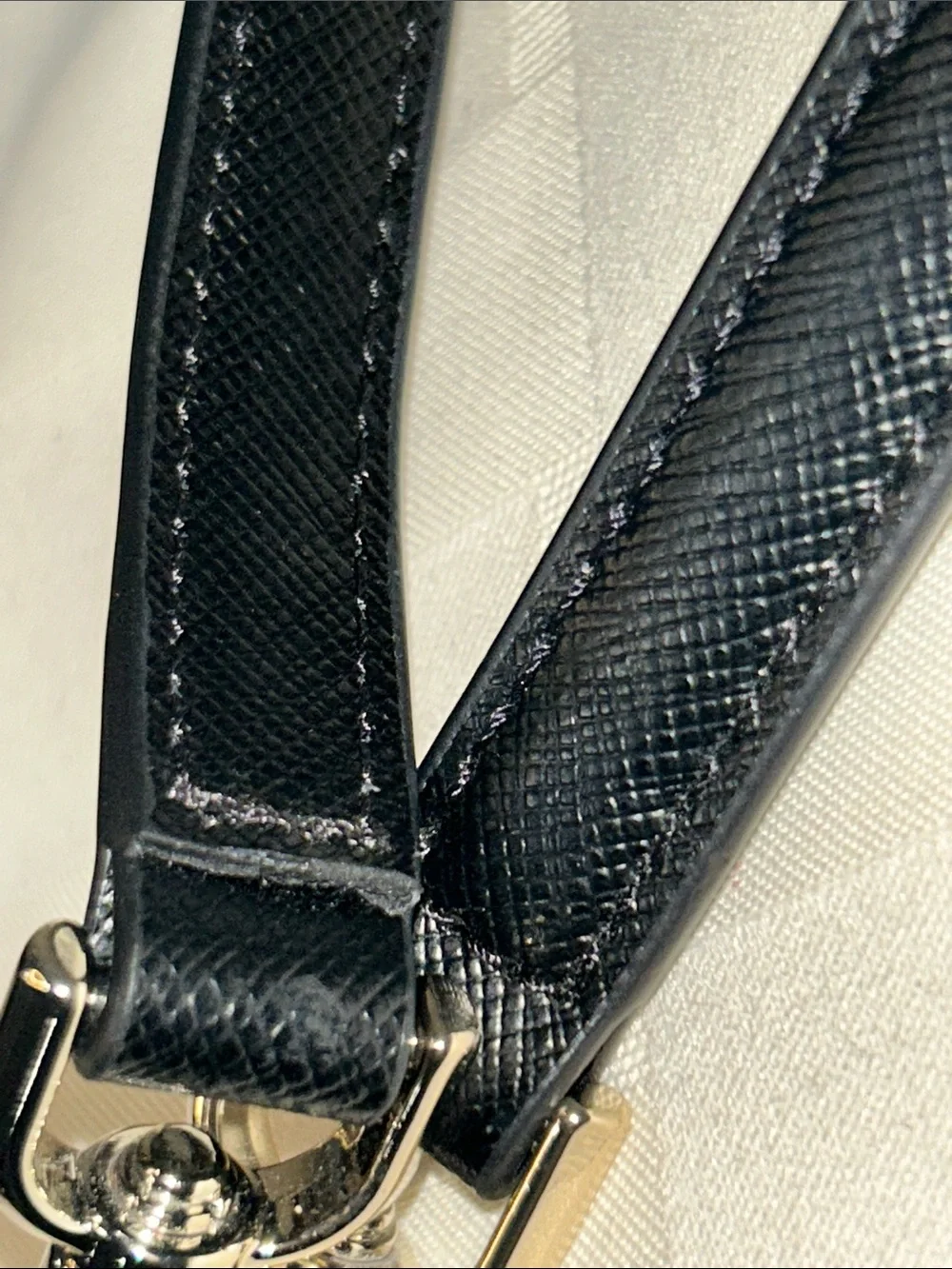 Kate Spade Black Leather Strap with Silver Hardware
